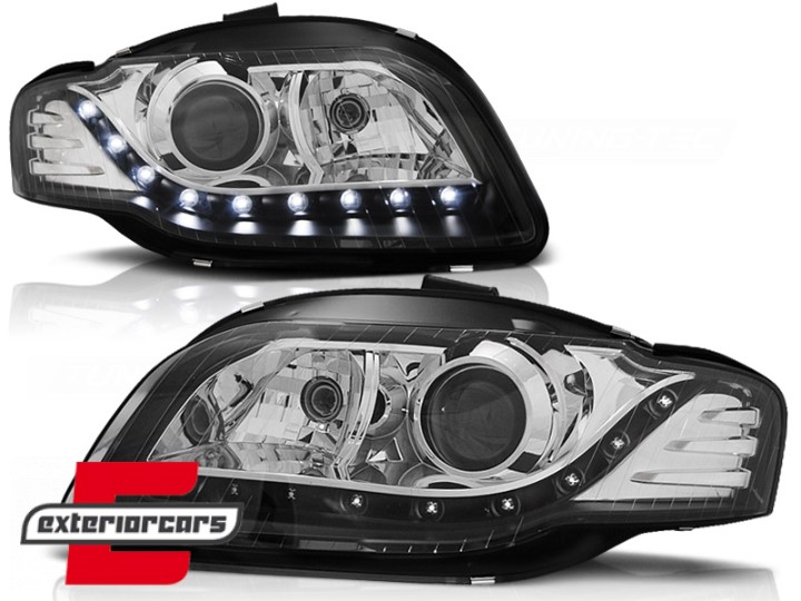 Prednja svjetla LED DayLights (crna) / Audi A4 B7 (2004-2008), LPAU66