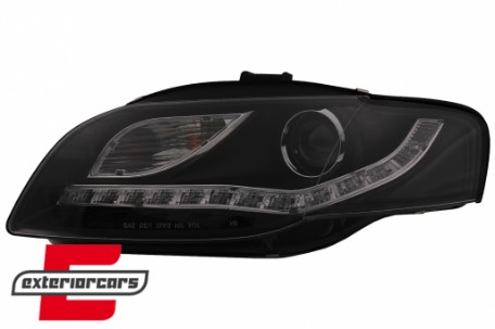 Prednja svjetla LED DayLights (crna) / Audi A4 B7 (2004-2008), LPAUE5