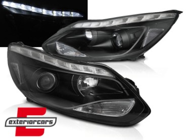Prednja svjetla LED DayLights (crna) / Ford Focus III Mk3 (2010-2014), LPFO92