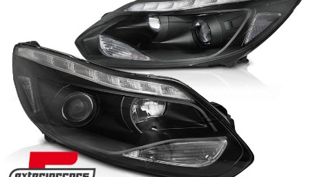 Prednja svjetla LED DayLights (crna) / Ford Focus III Mk3 (2010-2014), LPFO92