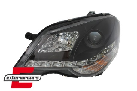 Prednja svjetla LED DayLine (crna) / Volkswagen Polo 9N3 (04.2005-2009), LPVWA6