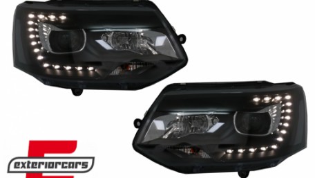 Prednja svjetla LED DayLine Xenon look (crna) / VW T5.1 (2010-2015), LPVW49