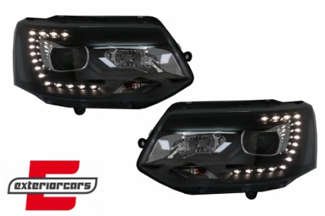 Prednja svjetla LED DayLine Xenon look (crna) / VW T5.1 (2010-2015), LPVW49