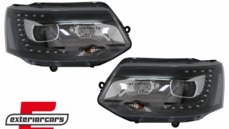Prednja svjetla LED DayLine Xenon look (crna) / VW T5.1 (2010-2015), LPVW49