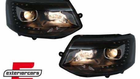 Prednja svjetla LED DayLine Xenon look (crna) / VW T5.1 (2010-2015), LPVW49