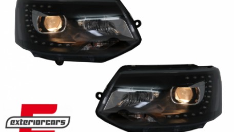 Prednja svjetla LED DayLine Xenon look (crna) / VW T5.1 (2010-2015), LPVW49