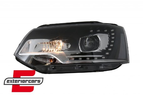Prednja svjetla LED DayLine Xenon look (crna) / VW T5.1 (2010-2015), LPVWM4