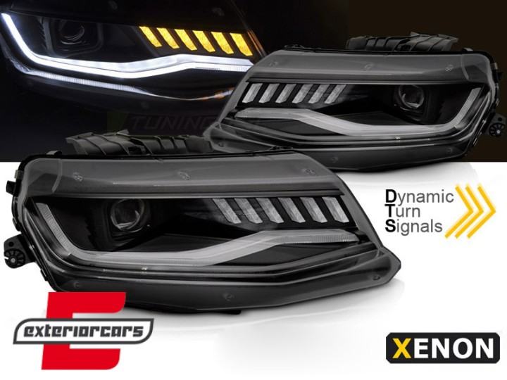 Prednja svjetla LED Dinamički Sekvencijalni žmigavci (crna) / Chevrolet Camaro (05.2015-2018), LPCT14