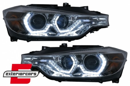 Prednja svjetla LED DRL Angel Eyes (chrome) BMW serije 3 F30 F31 LCI limuzina karavan (2015-2019), LPBMN1