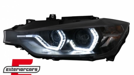 Prednja svjetla LED DRL Angel Eyes (crna) / BMW serije 3 F30 F31 LCI limuzina karavan (2015-2019), LPBMN2