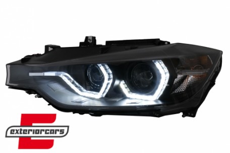 Prednja svjetla LED DRL Angel Eyes (crna) / BMW serije 3 F30 F31 LCI limuzina karavan (2015-2019), LPBMN2