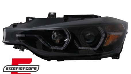 Prednja svjetla LED DRL Angel Eyes (crna) / BMW serije 3 F30 F31 LCI limuzina karavan (2015-2019), LPBMN2