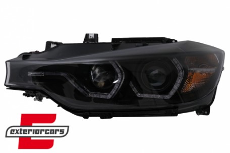 Prednja svjetla LED DRL Angel Eyes (crna) / BMW serije 3 F30 F31 LCI limuzina karavan (2015-2019), LPBMN2