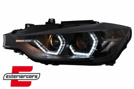 Prednja svjetla LED DRL Angel Eyes (crna) / BMW serije 3 F30 F31 LCI limuzina karavan (2015-2019), LPBMN2