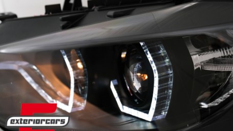Prednja svjetla LED DRL Angel Eyes (crna) / BMW serije 3 F30 F31 LCI limuzina karavan (2015-2019), LPBMN2