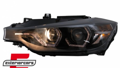 Prednja svjetla LED DRL Angel Eyes (crna) / BMW serije 3 F30 F31 LCI limuzina karavan (2015-2019), LPBMN2