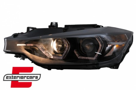 Prednja svjetla LED DRL Angel Eyes (crna) / BMW serije 3 F30 F31 LCI limuzina karavan (2015-2019), LPBMN2