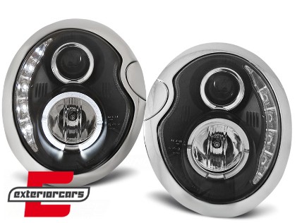 Prednja svjetla LED DRL Angel Eyes (crna) / Mini Cooper R50 R52 R53 (2001-2008), LPMC04