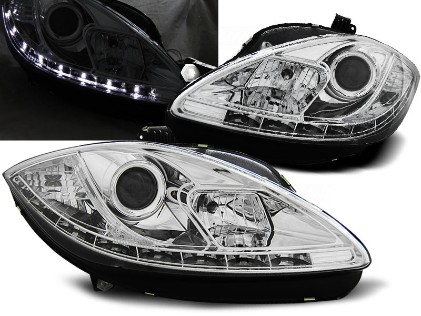 Prednja svjetla LED DRL (chrome) - facelift / SEAT LEON/ALTEA (09-12), LPSE23