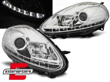 Prednja svjetla LED DRL (chrome) / Fiat Punto EVO (10.2009-2012), LPFI27