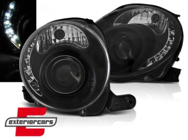 Prednja svjetla LED DRL (crna) / Fiat 500 (2007-2015), LPFI24