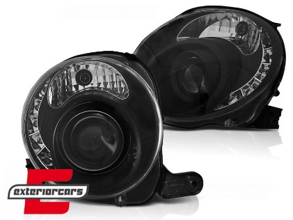 Prednja svjetla LED DRL (crna) / Fiat 500 (2007-2015), LPFI24