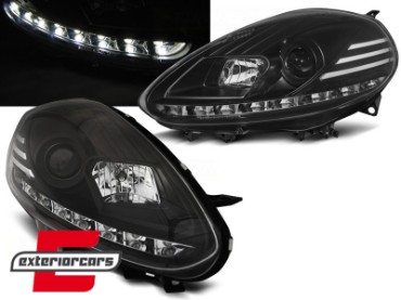 Prednja svjetla LED DRL (crna) / Fiat Punto EVO (10.2009-2012), LPFI28