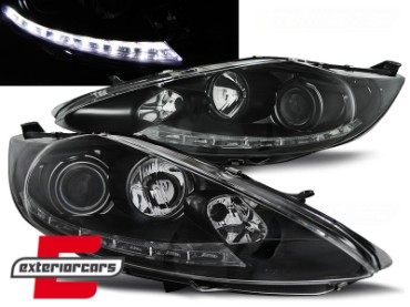 Prednja svjetla LED DRL (crna) / Ford Fiesta (2008-09.2012), LPFO59