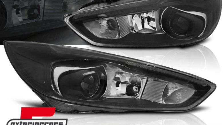 Prednja svjetla LED DRL (crna) / Ford Focus Mk3 Facelift (2014-2018), LPFO77