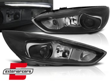 Prednja svjetla LED DRL (crna) / Ford Focus Mk3 Facelift (2014-2018), LPFO77