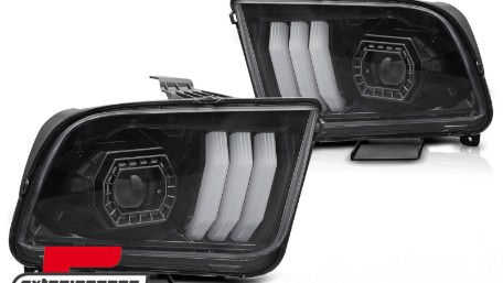 Prednja svjetla LED DRL (crna) / Ford Mustang V (2004-2009), LPFOA9