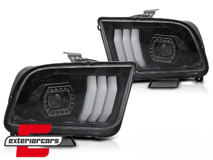 Prednja svjetla LED DRL (crna) / Ford Mustang V (2004-2009), LPFOA9