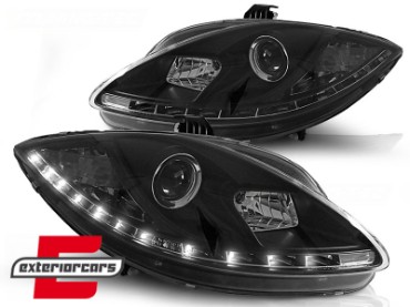 Prednja svjetla LED DRL (crna) / SEAT ALTEA LEON TOLEDO (04-09), LPSE10