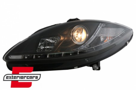 Prednja svjetla LED DRL (crna) / SEAT ALTEA LEON TOLEDO (04-09), LPSE10