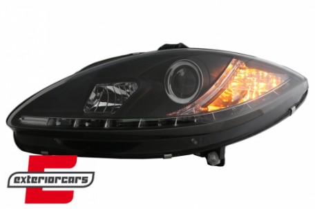 Prednja svjetla LED DRL (crna) / SEAT ALTEA LEON TOLEDO (04-09), LPSE10