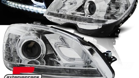 Prednja svjetla LED DRL Facelift look (chrome) / Mercedes C klasa W204 S204 limuzina karavan (2007-2010), LPME88
