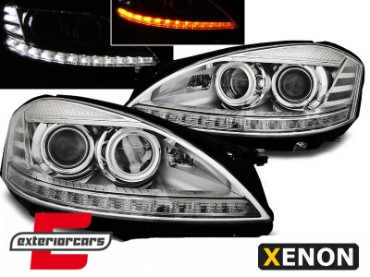 Prednja svjetla LED DRL Facelift look (chrome) / Mercedes S-klasa W221 (2005-2009), LPME83