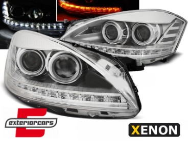 Prednja svjetla LED DRL Facelift look (chrome) / Mercedes S-klasa W221 (2005-2009), LPMEA1