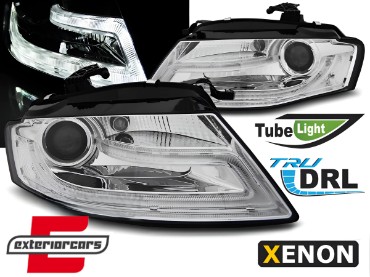 Prednja svjetla LED DRL Facelift look XENON (chrome) / Audi A4 B8 (2008-2011), LPAUD1