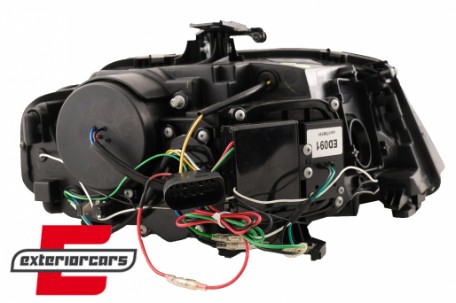 Prednja svjetla LED DRL Facelift look XENON (crna) / Audi A4 B8 (2008-2011), LPAUD2