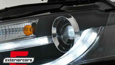 Prednja svjetla LED DRL Facelift look XENON (crna) / Audi A4 B8 (2008-2011), LPAUD2