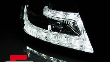 Prednja svjetla LED DRL Facelift Xenon look (crna) / Audi A4 B8 (2008-2011), LPAUD0