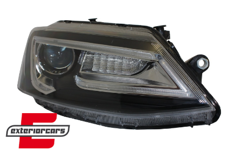 Prednja svjetla LED DRL SEQ žmigavci Bi-Xenon look (crna) / VW Jetta Mk6 VI (2011-2018), LPVWX0