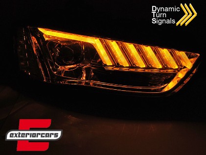 Prednja svjetla LED DRL SEQ žmigavci (chrome) / Audi A4 B8.5 Facelift (2012-2015), LPAUF9