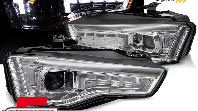 Prednja svjetla LED DRL SEQ žmigavci (chrome) / Audi A5 8T Facelift (2012-2016), LPAUG7