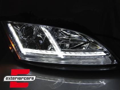 Prednja svjetla LED DRL SEQ žmigavci (chrome) / Audi TT 8J (2006-2010), LPAUE0