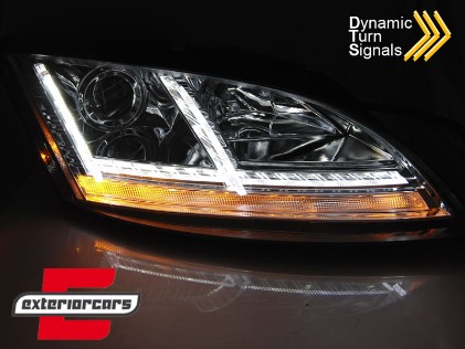 Prednja svjetla LED DRL SEQ žmigavci (chrome) / Audi TT 8J (2006-2010), LPAUE0