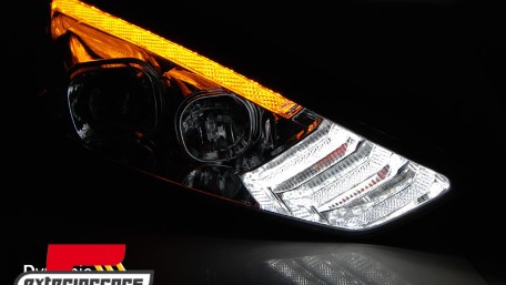 Prednja svjetla LED DRL SEQ žmigavci (chrome) / / Ford Focus Mk3 Facelift (2014-2018), LPFO80
