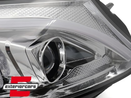 Prednja svjetla LED DRL SEQ žmigavci (chrome) / Mercedes C-klasa W205 S205 A205 C205 (2014-2018), LPMEE6