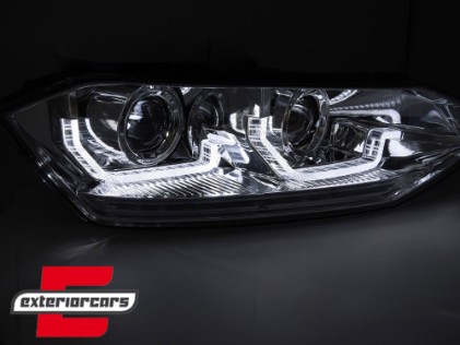 Prednja svjetla LED DRL SEQ žmigavci (chrome) / VW Polo 2G (2017-2021), LPVWY1